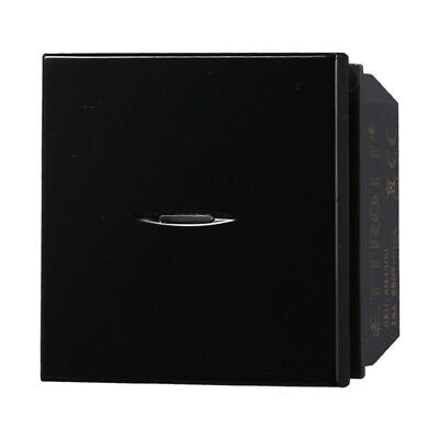 ETTROIT Pulsante Assiale 2M 2P 16A Colore Nero Compatibile Con Bticino Axolute