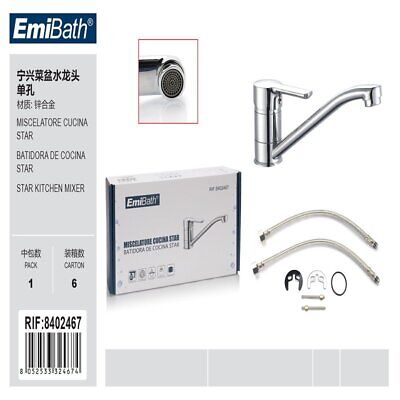 Kit Miscelatore Rubinetto Bocca Bassa Argento Cromato 100X240mm <ul><li>Il da