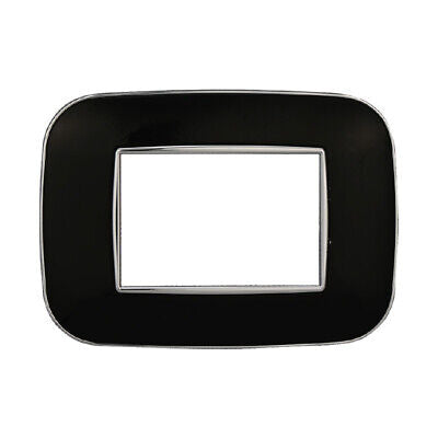 ETTROIT Placca Orbis Serie Moon 3P Colore Nero Compatibile Con Bticino Axolute