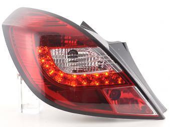 Coppia Fari Fanali Posteriori Tuning LED Corsa D 3 porte 06-10 rosso/chia