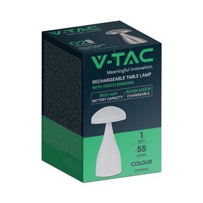 Lampada LED da Tavolo 1W con Batteria 1800mAh Ricaricabile USB C Colore Bianco