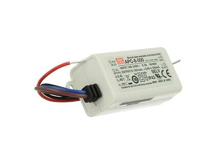 Led Driver CC MeanWell APC-8-500 Trasformatore 500mA 8V-16V DC 8W Corrente