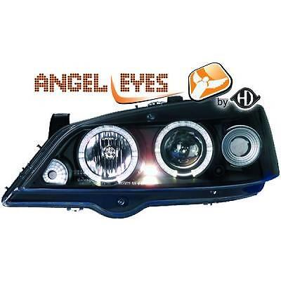 Coppia Fari Fanali Anteriori Tuning 97-04 neri con anelli ANGEL EYES