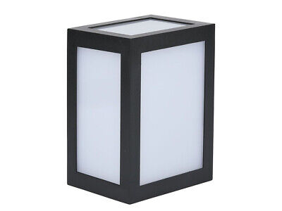 Applique Lampada Led Da Muro Parete a Lanterna 12W 6400K Carcassa Nera IP65 360