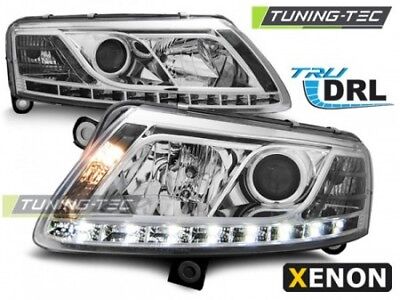 Coppia Set Fari Fanali Anteriori Tuning A6 C6 04.04-08 XENON D2S Cromato