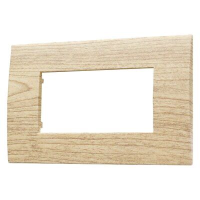 ETTROIT Placca Plastica Serie Venus 4P Colore Legno Chiaro Compatibile Con