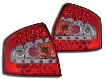 Coppia Fari Fanali Posteriori Tuning LED A4 Berlina (8E) 01-04 Rossi