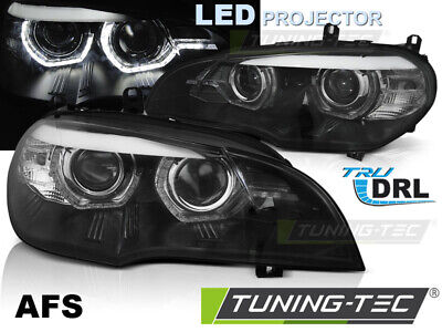 LED HEADLIGHTS ANGEL EYES DRL BLACK AFS fits X5 E70 07-13 (XENON OEM)