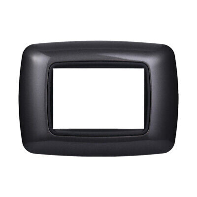 ETTROIT Placca Plastica Bombata Serie Space 3P Colore Acciaio Scuro Compatibile