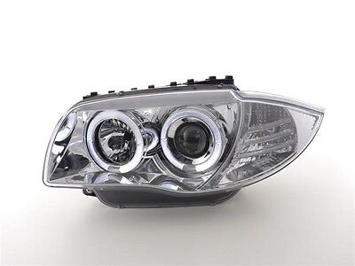 COPPIA FARI TUNING FANALI Serie 1 E81/E82/E87/E88 ANGEL EYES LED LENTE ALOGENI