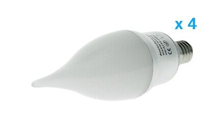 4 PZ Lampade Led E14 4W=40W Bianco Caldo Forma Candela Fiamma Colpo Di Vento <p