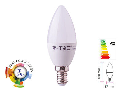 Lampada A Led E14 CRI 95 C37 5.5W 470LM Freddo 6400K Forma Goccia Oliva Candela