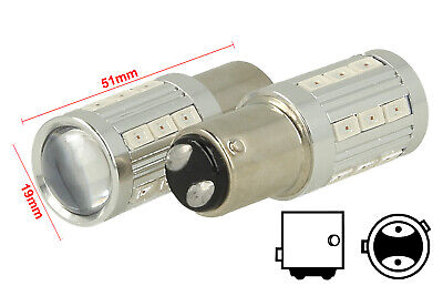 Coppia Lampade Led BAZ15D 1157 P21/4W 12V 24V 21 Smd 5730 Rosso Super Luminoso