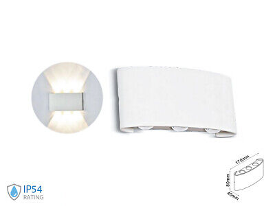 Applique Led Da Parete 6W Caldo 3000K Carcassa Bianca Doppio Illuminazione