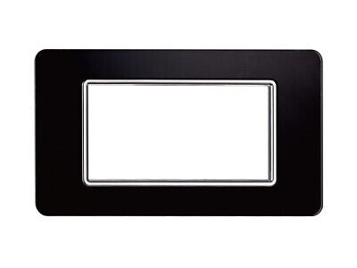 ETTROIT Placca In Vetro Serie Starlight 4P Colore Nero Compatibile Con Vimar