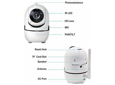 IP Camera WiFi Interno HD 1080P Telecamera Sorveglianza Audio Bidirezionale