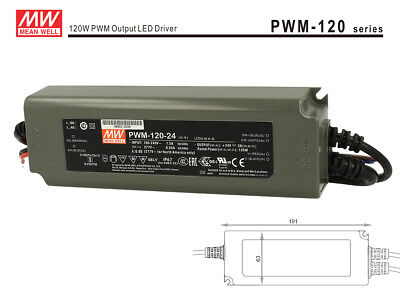 Alimentatore Led Meanwell PWM-120-24 Dimmerabile 120W 24V IP67 Dimming 3 in 1