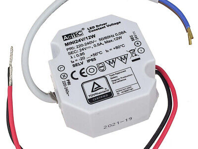 Alimentatore Trasformatore Impermeabile IP67 24V 12W 0,5A Per Striscia Led