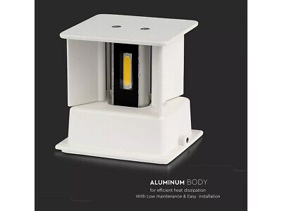 Applique Led Quadrata Da Parete 12W 4000K Carcassa Bianca IP54 Doppio