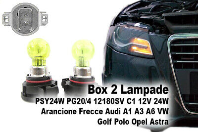 Box 2 Lampade PSY24W PG20/4 12180SV C1 12V 24W Arancione Frecce Audi A1 A3 A6