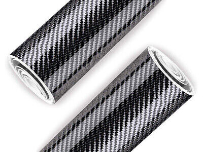 2 Rotoli Pellicola Adesiva Decorativa Per Auto 13X500cm Nero 4D <ul><li>Adesivo