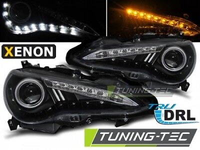 Coppia Fari Fanali Anteriori Tuning GT86 2012 > 2016 Nero Xenon D4S drl diurne