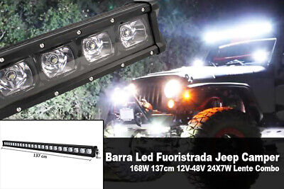 Barra Led Fuoristrada Work Light Bar 168W 137cm 12V-48V 24X7W Lente Combo <p
