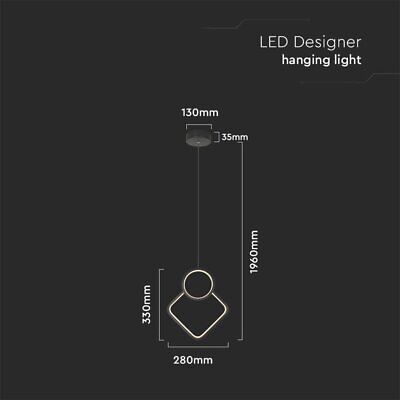 Lampadario LED a Sospensione 12W dal Design Moderno 28*196cm Colore Nero 4000K