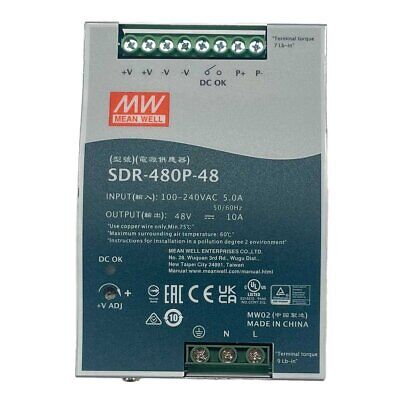 MeanWell SDR-480P-48 Alimentatore DIN RAIL 480W 48V 10A Per Automazione