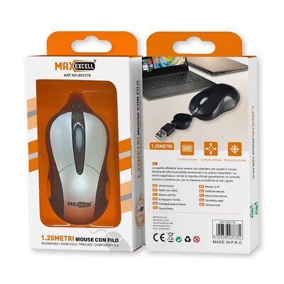 Mini Mouse Retrattile per PC Portatile Ideale Viaggio e Spostamenti Colore