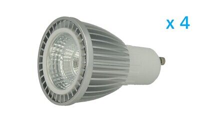 4 PZ Lampade Led GU10 Cob 6W 220V Bianco Caldo 3000K Carcassa Alluminio <p