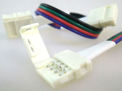 4 PZ Connettore 12mm Per Collegare Due Strip Led Smd RGB 5050 Senza Saldare