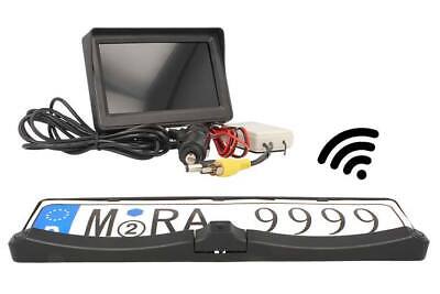 Kit Retromarcia Telecamera Porta Targa Monitor Wireless 4,3 Police Con 2