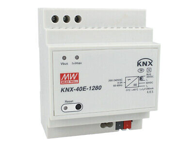 MeanWell KNX-40E-1280 Alimentatore KNX 30V 1280 mA 38,4W Konnex Per Guida DIN