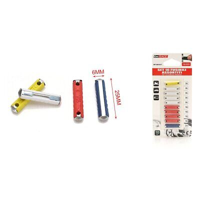 10 Fusibili Siluro Ceramica Per Auto 12V 24V 5A 8A 16A 25A D6mmX25mm