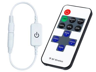 Led Dimmer Manuale Su Cavo + Telecomando RF 12V 24V 6A RF101S