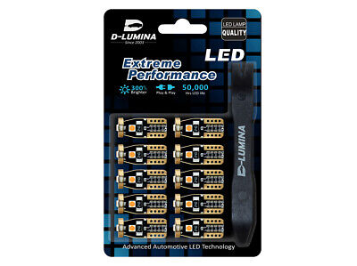 10 Lampada Led T10 W5W Canbus 12V 3 SMD 3030 Pink Rosa + Leva Rimozione