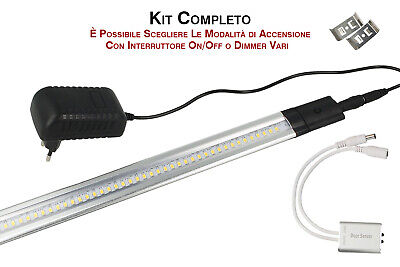 Kit Barra Led Con Sensore Door Apertura Anta 50cm Luce Calda Alimentatore Compr