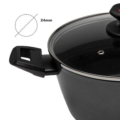 Casseruola Induzione Fonda Antiaderente Con Coperchio Diametro 24cm Spessore