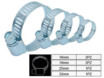 6 Pezzi Fascette Stringitubo Regolabili 16-32mm Acciaio Inossidabile 4 Misure