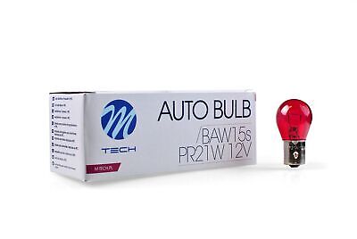 LOTTO DI 10 PEZZI Lampada M-TECH PR21W BAW15s 12V 21W ROSSO