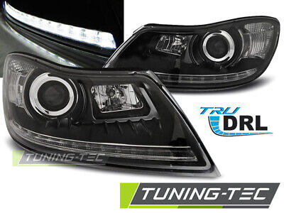HEADLIGHTS TRUE DRL BLACK fits OCTAVIA 09-12
