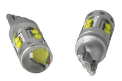 COPPIA LAMPADA Led T15 W16W T10 W5W 12V 50W 10 Smd Cree Con Lente No POLARITà BI