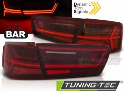 Coppia Fari Fanali Posteriori Led Tuning A6 C7 11-14 LIMO BERLINA ROSSO LED BAR