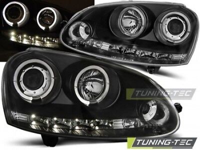 Coppia Fari Fanali Anteriore Tuning GOLF V 5 (10.2003-2009) ANGEL EYES NERI