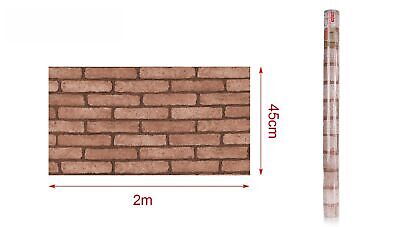 6 Rotoli Carta da Parati Autoadesiva 45X200cm Effetto Mattone Adesive Per