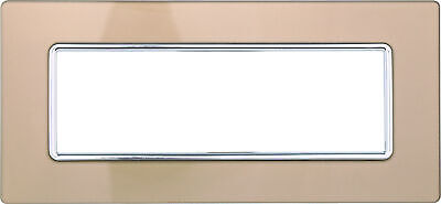 ETTROIT Placca In Vetro Serie Solar 6P Colore Oro Compatibile Con Bticino Matix