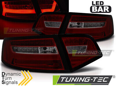 LED BAR TAIL LIGHTS RED SMOKE SEQ fits A6 08-11 SEDAN