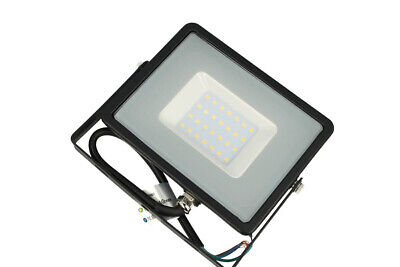 Faro Proiettore Led Flood Super Slim 50W Bianco Freddo Carcassa Nera Chip Samsu