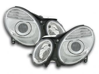 Coppia Fari Fanali Anteriori Tuning classe E W211 02-06 cromato
